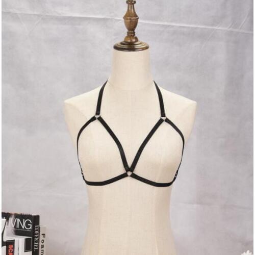 Body Harness Bandage Girl Elastic Bra Straps Cross Bra Crop Top Hollow Out Unlined Bandage Bra Underwear O0409