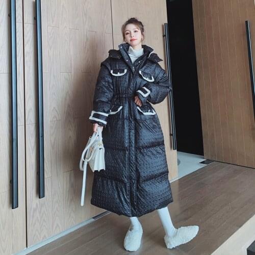 Womens Down Cotton Clothes New Winter Thick Long Korean Loose High Quality White Duck Casual Material Jacket Female Fashion Top