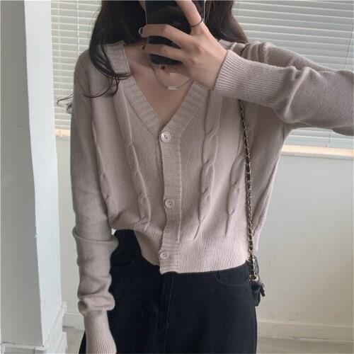 Alien Kitty 11 Colors New Twisted Slim Sweaters Coats Loose All Match Full Sleeves Knitted Cardigans OL Autumn Chic Women Tops