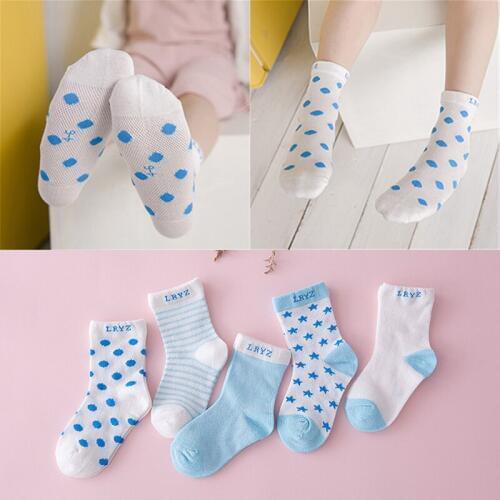 5 Pairs/Lot Children Girl Cotton Socks Cute Summer Breathable Kids Socks Girls Fashion Thin Sock 0-6 Years Dropshipping