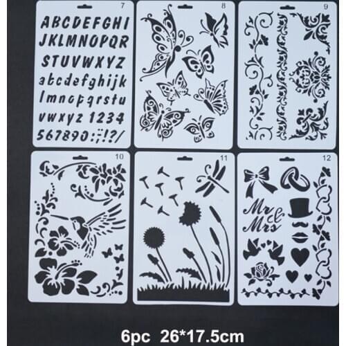 Reusable Stencils Theme Lace Ruler Album Making Diy Handmade Material Painting Hollow Tool Drawing Masking Spray Template