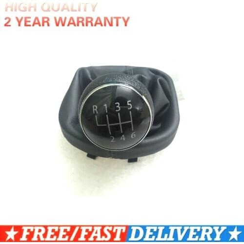 6 Speed For VW Volkswagen Caddy 2 II MK2 Touran Gear Shift Knob Lever Gaitor Boot Cover Black 2004 2005 2006 2007 2008 2009