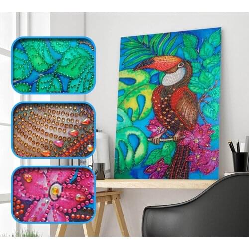 Handmade Partial Animal Woodpecker 5D Diamond Painting Special Shaped Diamond Embroidery Picture Cross Stitch Home Decoration