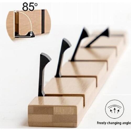 Bamboo Foldable Coat Rack Hallway Hat Hook Hanger Bedroom Door Wall-Mounting Hook Corner Room Kitchen Toilet Wall Brack Hook
