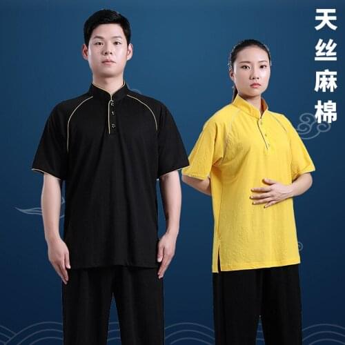 Martial Arts Kungfu Tai Chi Uniforms Linen Men Female Kids Sweatshirt Loose Jogger Fitness Meditation Workout Casual Wushu Shirt