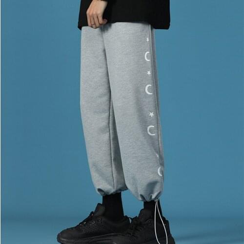 Pant Solid Mens Korean Loose Ankle-Length Sweatpants Men Casual Harem Pants Man