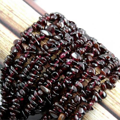 80cm/Strand Natural Pomegranate 5-6mm Stone Beads Dark Red Garnet Irregular Chip Bead for DIY Charm Bracelet Necklace Jewelry