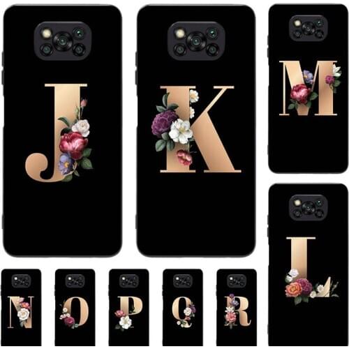 For Xiaomi Pocophone Poco X3 NFC Case Funny Custom Name Letter Couple Cover Fashion Black TPU Soft Coque