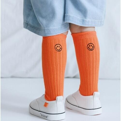 Kids knee high tube socks toddler girls boys cotton fashion happy socks teens school long sock children autumn baby cheap stuff