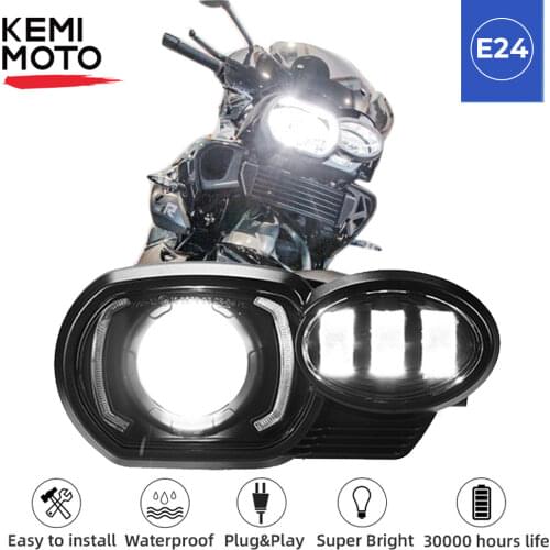 E24 Mark Headlights for BMW For BMW K1200 2005-2009 BMW K1300R 2010-2013 Motorcycles Complete LED Projector Headlight Assembly