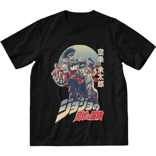Jojo Bizarre Adventure Tshirt Men Stylish Tee Tops Cotton T Shirt Short Sleeve Stardust Crusaders Jotaro Kujo T-shirts Clothes