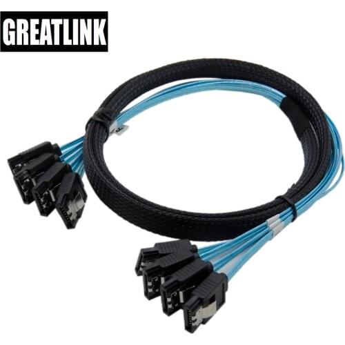 GREATLINK Sata 3 Cable SATA III High Speed 6Gbps Sas Cable High Quality for Server HDD SSD cable 1M