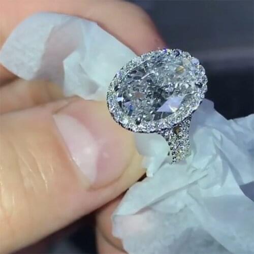 Huitan Luxury White Cubic Zirconia Rings for Women Dazzling Bridal Wedding Ceremony Party Ring Anniversary Love Gift Wholesale