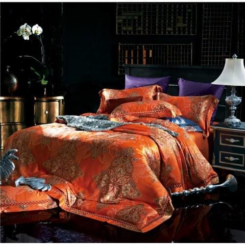 Embroideredy Egyptian cotton Wedding Bedding queen King size 4pcs Bedding set Duvet Quilt cover Bedsheet Pillowcase