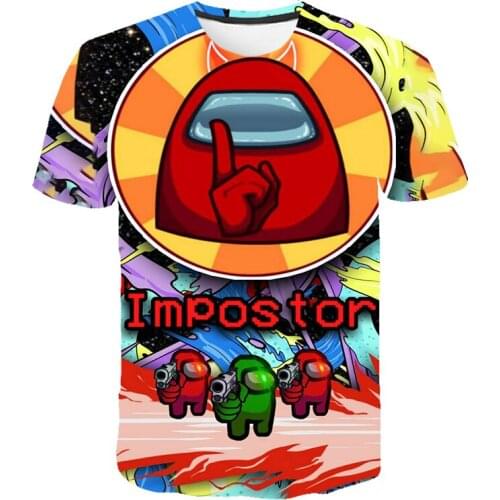 AmongUs Cool 3D T Shirt Summer Fashionable Short Sleeve O-Neck Tee Tops Children Game Harajuku T-Shirts Kids Boys Clothing