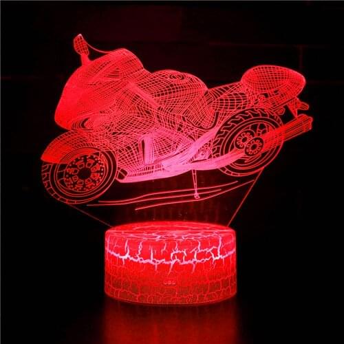 Cool Motorcycle Led Night Light for Kids Bedroom Decor Unique Birthday Gift for Children Study Room Desk 3d usb Lamp Motocycle