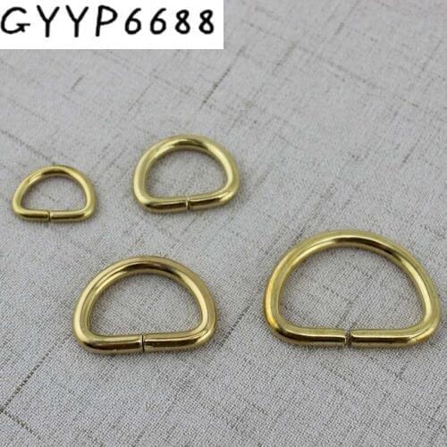 Copper Non Welded D ring Plated D-Rings Webbing Strapping Bags Garment Accessories D Dee Ring adjustable buckles