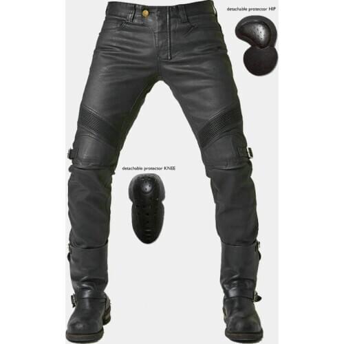Motorcycle jeans men riding fall proof high elastic racing pants street running pants four piece set of protective gear