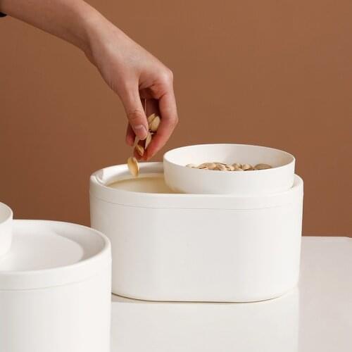 Desktop Snacks Dried Fruit Storage Box Snack Trash One Box Organizing Box Knocked Melon Seed Trash Can Creative Storage Basket