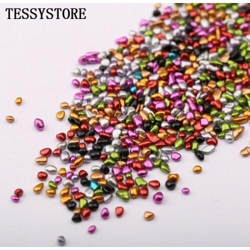 30g/lot Boxed Irregular Glass Stones Non-porous Glass Beads For Nail Art Decoration Necklace Pendant Nail Stones Accessories