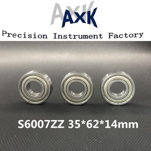 2021 Real New Free Shipping 2 Pcs S6007zz Bearings 35x62x14 Mm Steel Shield Stainless Ball S6007 Zz Cuscinetti A Sfera Rulman