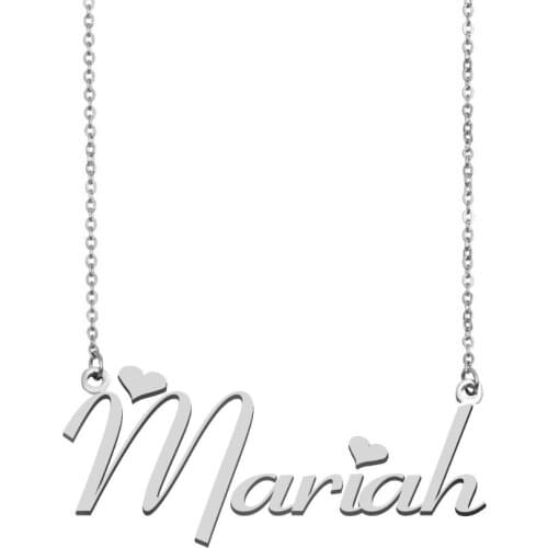 Mariah Name Necklace Personalised Stainless Steel Women Choker 18k Gold Plated Alphabet Letter Pendant Jewelry Friends Gift