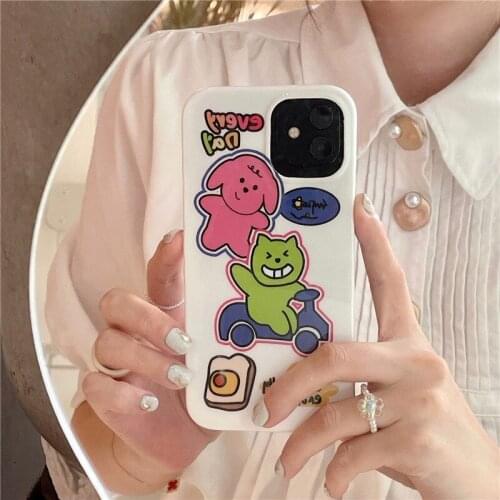 PINZHENG Funny Cartoon Phone Case For iPhone 7Plus 8Plus Silicone Protective Cover For iPhone X XS XR 11 12 Pro Max Phone Cases