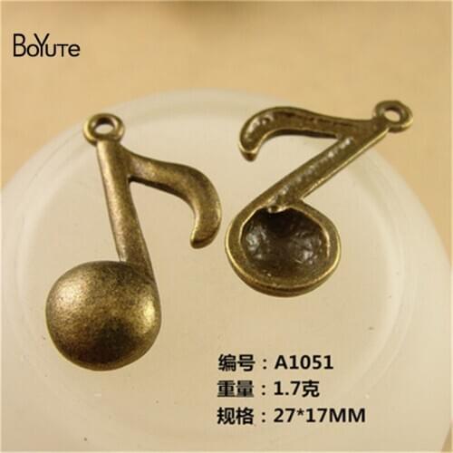 BoYuTe (100 Pieces/Lot) 27*17MM Antique Bronze Plated Music Symbol Zinc Metal Alloy Charm Pendant Fashion Jewelry Accessories