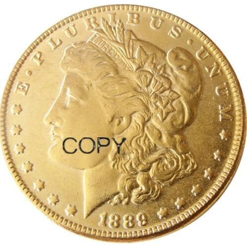 US 1889cc Morgan Dollar Gold Plated Copy Coins