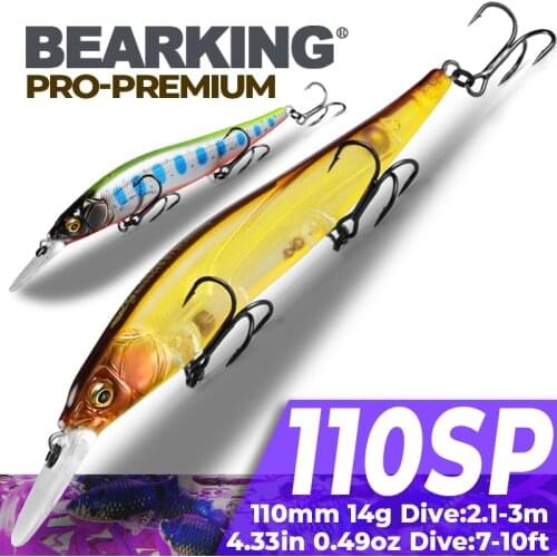 Bearking excellent action A+ fishing lures, assorted colors, minnow crank 110mm 14g,Tungsten ball 2017 hot model crank bait
