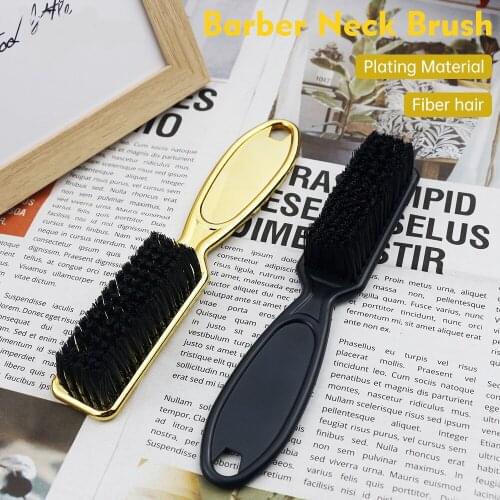 Professional Plating Barber Neck Brush Men Retro Oil Hear Brush Men Duster Cleaner Barber Broken Hair Sweep Comb Haircut Tool
