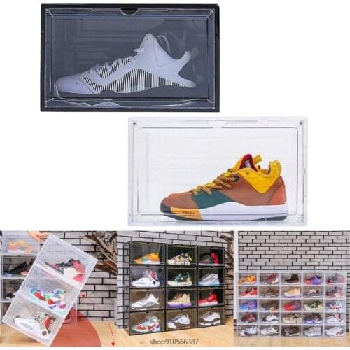 Clear Plastic Shoe Box with Magnetic Closure Stackable Storage Case Shoe Organizer Collection Display for Men Women 21 Wholesale