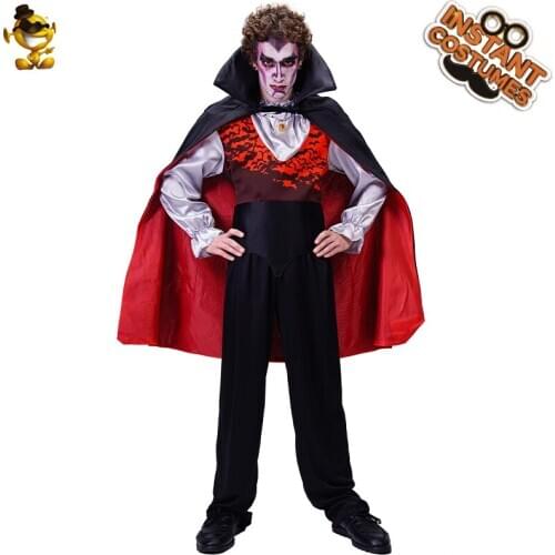 Halloween Luxury Vampire Costumes Adult Cosplay Deluxe Horror Vampire Fancy Dress Up Role Play Purim Party for Men