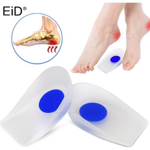 Silicone gel Heel Cushion Insoles Comfortable Relieve Foot Pain Protectors Height Increase Insoles Support Shoe pad Men Women