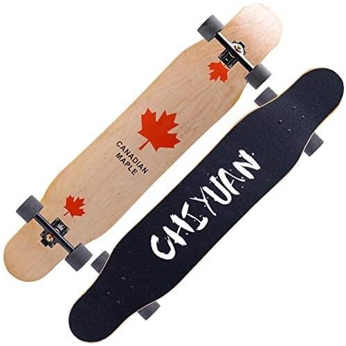 Skateboard Longboard 47X9 Inches 7-Layer Imported Maple Skateboard with Double Tilt ABEC-11 Bearings, Suitable for Girls Dancing