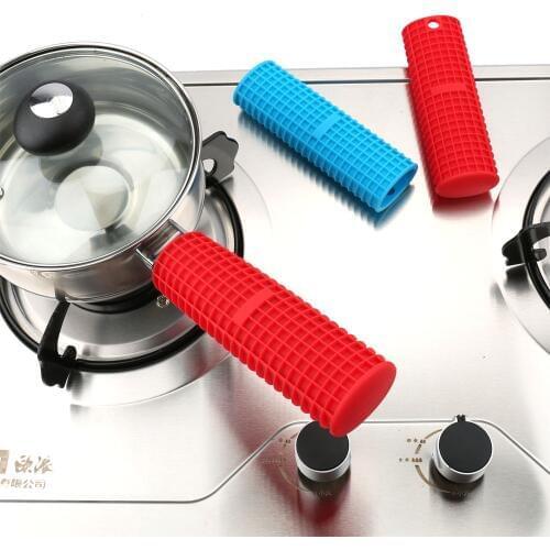 1PC Heat Resistant Silicone Pot Pan Handle Holder Anti-slip Sleeve Cover Grip Insulating Sleeve Oven Mitts Gloves LB 323