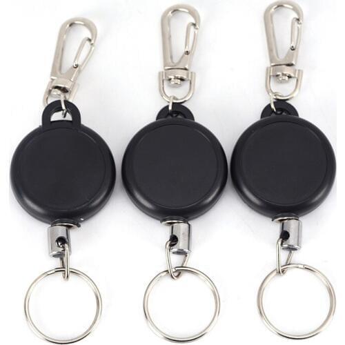 60cm Yoyo Ski Pass ID Card Holder Key Ring Key Chain Retractable Keychain Badge Reel Retractable Recoil