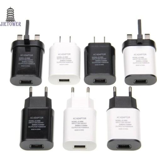 Top Quality 5V 2A EU/US/UK Plug USB Fast Charger Mobile Phone Wall Travel Power Adapter For iPhone 6 6s 7 Plus Samsung S7 100 P