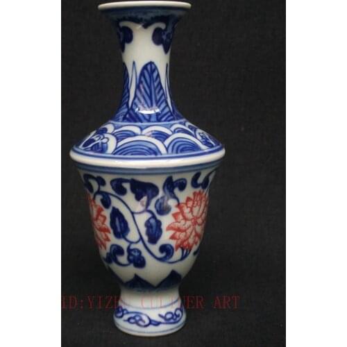 YIZHU CULTUER ART Collection China Blue and White Porcelain Painting Flowers Vases Old Decoration