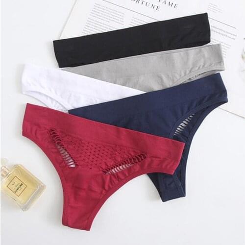 2021 New Arrival Womens Panties Underwear Sexy Seamless Mesh G-String Thong Breathable Comfortable Female Lingerie