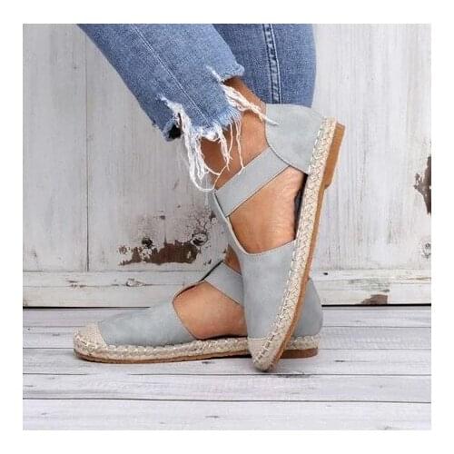 Summer Comfy Espadrilles Sandals 2021 New Closed Toe Hemp Ladies Casual Shoes Elastic Home Outdoor Beach Fisherman Flats