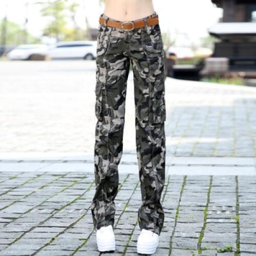 Spring, summer, the new womens wear camouflage pants female straight canister leisure overalls Outdoor trousers tide