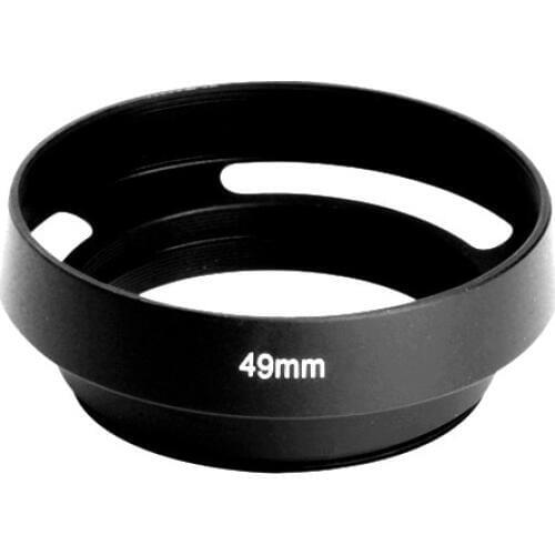 1set 49mm hood +lens cap Black Metal camera lens Hood for SONY RX1 / RX1R micro single E24 / E35 lens hood
