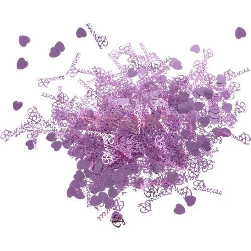 15g Metallic Princess Hearts Table Confetti Foil Table Sprinkles Party Decor pink