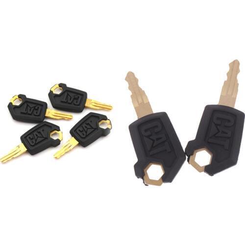 2/4PCS Black & Gold Heavy Equipment Ignition Loader Dozer Key For Caterpillar 5P8500 CAT Metal & Plastic