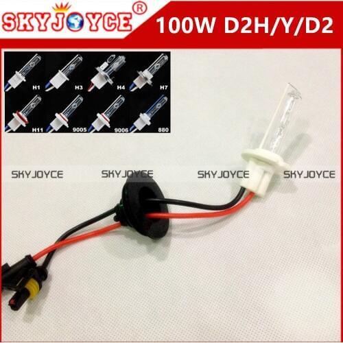 2X 100W D2 bixenon D2H HID bulb projector D2H 5000K D2Y 6000K 8000K 4300K D2S 100W hid lamp H7 H1 H3 9005/6 880 H27 hid GLOBE