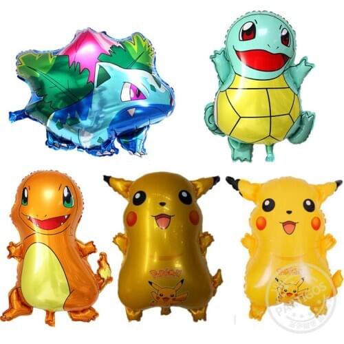 5Pcs Pokemon Balloon Kids Balloon Toy Pikachu Squirtle Action Figure Pokemon Elf Ball Kids Birthday Toy Cartoon Balloon