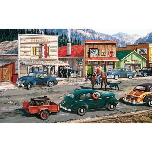 5D DIY Diamond Painting Cars Diamond Embroidery Full Needlework Rhinestone Mosaic Landscape Cartoon Picture Home Decor Christmas