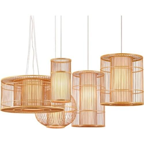 Chinese Style Bamboo LED Pendant Lamp Lighting for Living Room Bedroom Hanging Lamps Luminaire Hanging Lamp Hanglamp Fixture