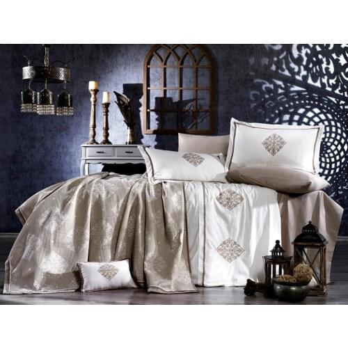 Çeyizdiyarı Adenya Embroideried Bridal Set Cappucino